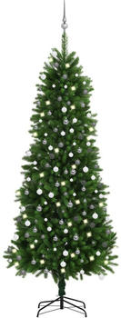 vidaXL Künstlicher Weihnachtsbaum mit LEDs & Kugeln 240 cm grün (3077729)