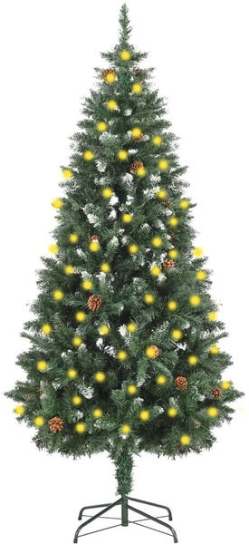 vidaXL Künstlicher Weihnachtsbaum mit LEDs Kiefernzapfen 180 cm (3077747)