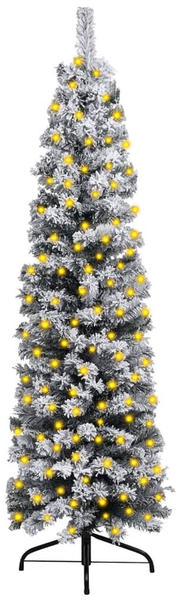 vidaXL Weihnachtsbaum Schmal mit LEDs Beschneit grün 120 cm (3077754)
