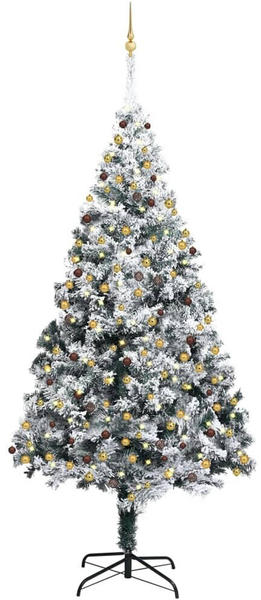 vidaXL Künstlicher Weihnachtsbaum mit Schnee LEDs & Kugeln grün 300 cm (3077794)