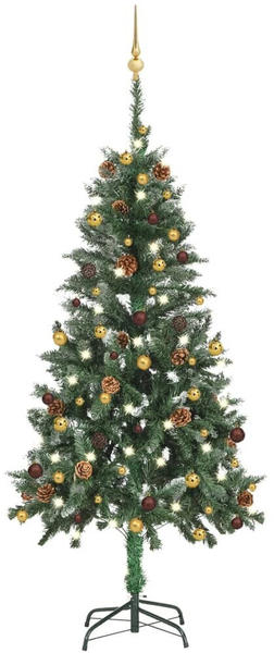 vidaXL Künstlicher Weihnachtsbaum mit LEDs & Kugeln 150 cm (3077799)
