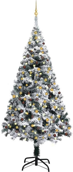 vidaXL Künstlicher Weihnachtsbaum mit LEDs & Kugeln grün 240 cm (3077822)