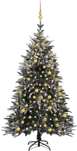 vidaXL Künstlicher Weihnachtsbaum LEDs & Kugeln Beschneit 240cm PE (3077835)