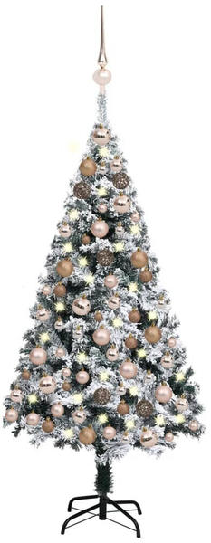 vidaXL Künstlicher Weihnachtsbaum mit LEDs & Kugeln grün 120 cm (3077866)