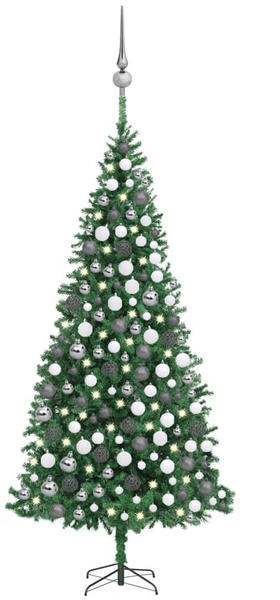 vidaXL Künstlicher Weihnachtsbaum mit LEDs & Kugeln 300 cm grün (3077884)