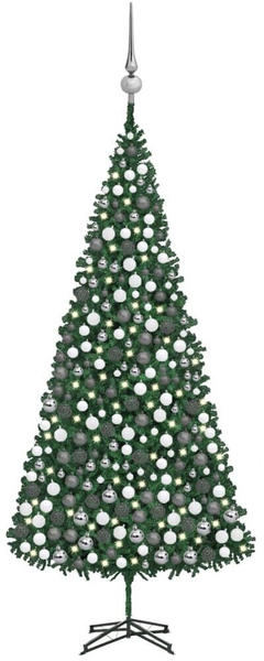 vidaXL Künstlicher Weihnachtsbaum mit LEDs & Kugel-Set 500 cm grün (3077888)