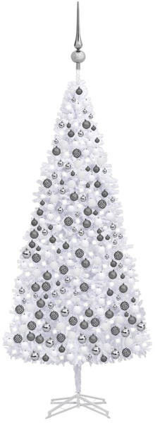 vidaXL Künstlicher Weihnachtsbaum mit LEDs & Kugeln 500 cm weiß (3077889)