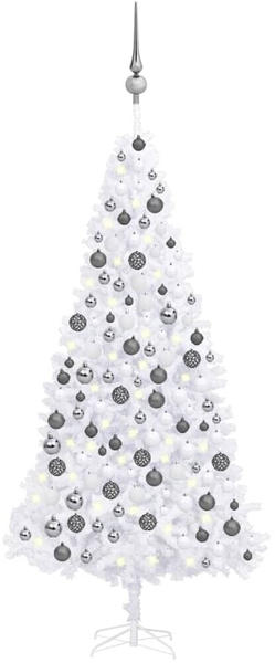 vidaXL Künstlicher Weihnachtsbaum mit LEDs & Kugeln 300 cm weiß (3077885)