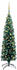 vidaXL Künstlicher Weihnachtsbaum Schlank mit LEDs & Kugeln grün 150cm (3077803)