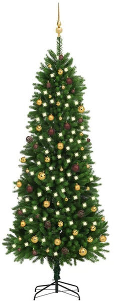 vidaXL Künstlicher Weihnachtsbaum mit LEDs & Kugeln 240 cm grün (3077557)