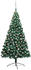 vidaXL Künstlicher Halber Weihnachtsbaum mit LEDs & Kugeln grün 210 cm (3077566)