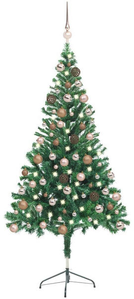 vidaXL Künstlicher Weihnachtsbaum mit LEDs & Kugeln 150 cm 380 Zweige (3077574)
