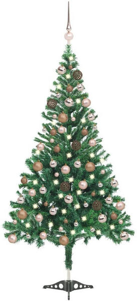 vidaXL Künstlicher Weihnachtsbaum mit LEDs & Kugeln 180 cm 564 Zweige (3077575)