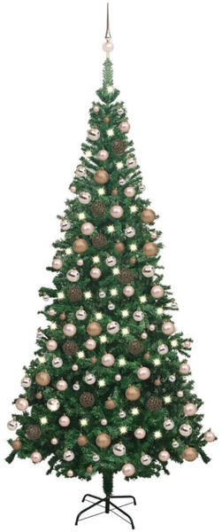 vidaXL Künstlicher Weihnachtsbaum mit LEDs & Kugeln L 240 cm grün (3077577)