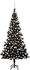 vidaXL Künstlicher Weihnachtsbaum mit LEDs & Kugeln schwarz 210cm (3077591)