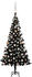 vidaXL Künstlicher Weihnachtsbaum mit LEDs & Kugeln schwarz 150cm (3077589)