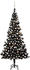 vidaXL Künstlicher Weihnachtsbaum mit LEDs & Kugeln schwarz 240cm (3077592)