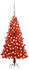 vidaXL Künstlicher Weihnachtsbaum mit LEDs & Kugeln rot 150 cm (3077599)
