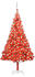vidaXL Künstlicher Weihnachtsbaum mit LEDs & Kugeln rot 210cm (3077601)