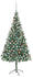 vidaXL Künstlicher Weihnachtsbaum mit LEDs Kugeln Zapfen 210 cm (3077615)