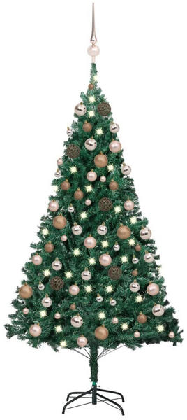 vidaXL Künstlicher Weihnachtsbaum mit LEDs & Kugeln grün 120 cm (3077620)