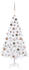 vidaXL Künstlicher Weihnachtsbaum mit LEDs & Kugeln weiß 150 cm (3077626)