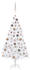 vidaXL Künstlicher Weihnachtsbaum mit LEDs & Kugeln weiß 120 cm (3077625)