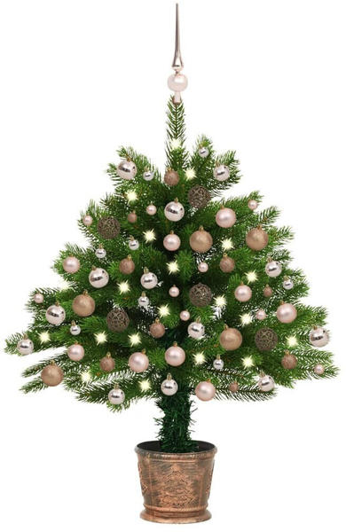 vidaXL Künstlicher Weihnachtsbaum mit LEDs & Kugeln 65 cm grün (3077637)