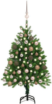 vidaXL Künstlicher Weihnachtsbaum mit LEDs & Kugeln 120 cm grün (3077639)