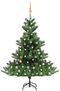 vidaXL Künstlicher Weihnachtsbaum Nordmann LED & Kugeln grün 150 cm (3077645)