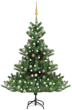 vidaXL Künstlicher Weihnachtsbaum Nordmann LED & Kugeln grün 210 cm (3077647)