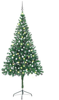 vidaXL Künstlicher Weihnachtsbaum mit LEDs & Kugeln 210 cm 910 Zweige (3077662)