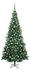 vidaXL Künstlicher Weihnachtsbaum mit LEDs & Kugeln L 240 cm grün (3077663)