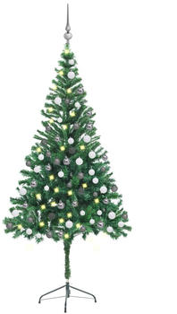 vidaXL Künstlicher Weihnachtsbaum mit LEDs & Kugeln 180 cm 564 Zweige (3077661)