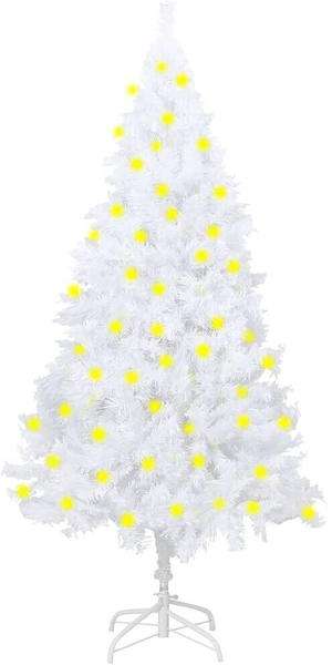 vidaXL Künstlicher Weihnachtsbaum mit LEDs & Dicken Zweigen weiß 180cm (3077455)