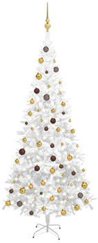 vidaXL Künstlicher Weihnachtsbaum mit LEDs & Schmuck L 240 cm weiß (3077496)