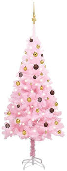 vidaXL Künstlicher Weihnachtsbaum mit LEDs & Schmuck Rosa 180 cm (3077499)