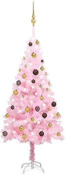 vidaXL Künstlicher Weihnachtsbaum mit LEDs & Schmuck Rosa 150 cm (3077498)