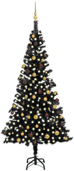 vidaXL Künstlicher Weihnachtsbaum mit LEDs & Schmuck schwarz 240cm (3077506)