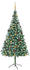 vidaXL Künstlicher Weihnachtsbaum mit LEDs Kugeln & Zapfen 210 cm (3077529)