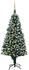 vidaXL Künstlicher Weihnachtsbaum mit LEDs Kugeln & Zapfen 210 cm (3077532)