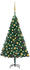 vidaXL Künstlicher Weihnachtsbaum mit LEDs & Kugeln grün 120 cm (3077534)