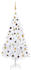 vidaXL Künstlicher Weihnachtsbaum mit LEDs & Kugeln weiß 180 cm (3077541)