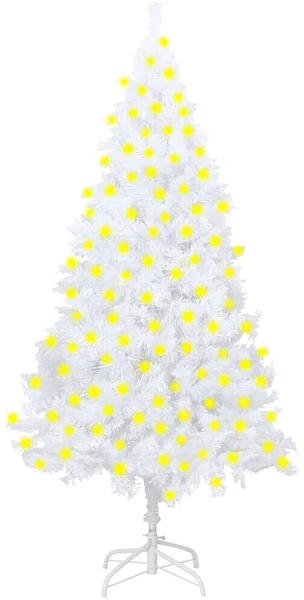vidaXL Künstlicher Weihnachtsbaum mit LEDs Dicke Zweige weiß 210 cm (3077456)