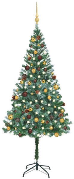 vidaXL Künstlicher Weihnachtsbaum mit LEDs Kugeln & Zapfen 180 cm (3077528)