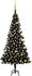 vidaXL Künstlicher Weihnachtsbaum mit LEDs & Schmuck schwarz 180cm (3077504)