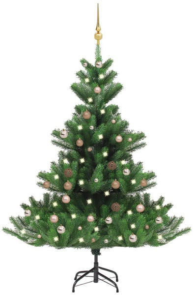 vidaXL Künstlicher Weihnachtsbaum Nordmann LED & Kugeln grün 180 cm (3077646)