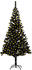 vidaXL Künstlicher Weihnachtsbaum mit LEDs Ständer schwarz 210 cm (3077419)