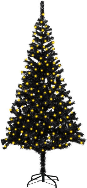 vidaXL Künstlicher Weihnachtsbaum mit LEDs Ständer schwarz 210 cm (3077419)