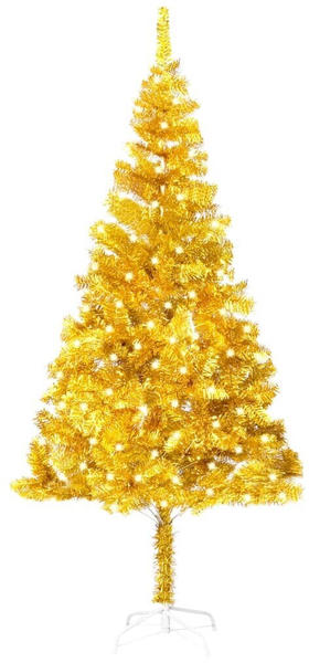 vidaXL Künstlicher Weihnachtsbaum mit LEDs & Ständer gold 240 cm (3077435)